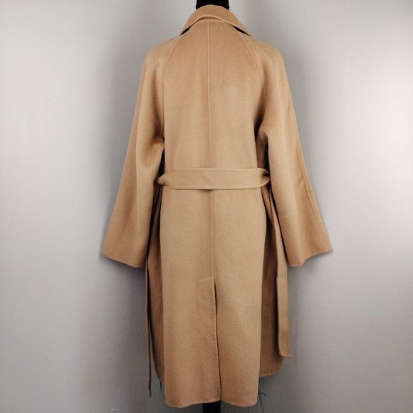 🆕 Gentle Herd 100% Wool Belted Wrap Coat in Camel - Picture 7 of 14